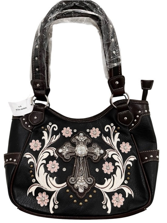 Handbags - Western Cross Daisy Flower Women Conceal Carry Tote Handbag Purse NWT